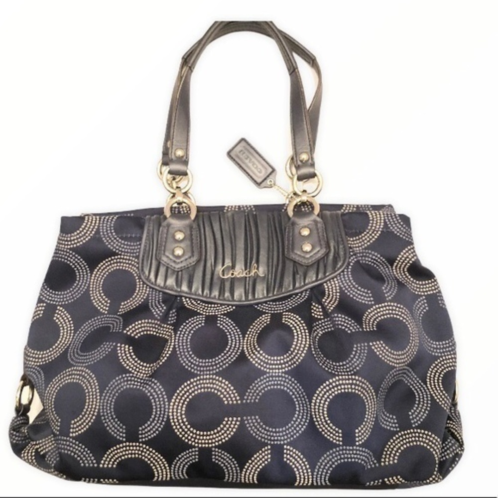 Coach blue Ashley sateen optic c tote bag
